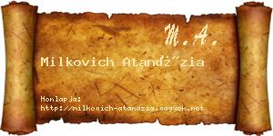 Milkovich Atanázia névjegykártya